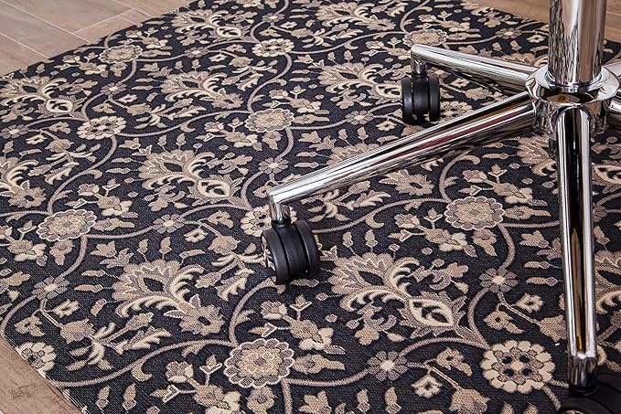 Anji Mountain Rug'd Office Chair Mat for Carpet & Hardwood Floor - Jacquard Woven Top, Anti-Slip Backing, Low Pile, Floor Protector Desk Chair Mat, Office Rugs for Rolling Chairs (36 x 48)
