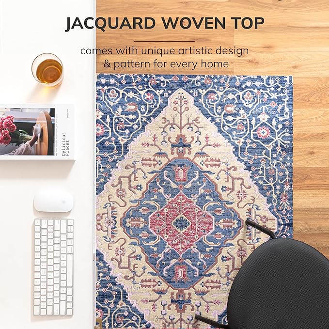 Anji Mountain Rug’d Office Chair Mat for Carpet & Hardwood Floor – Jacquard Woven Top, Anti-Slip Backing, Low Pile, Floor Protector Desk Chair Mat, Office Rugs for Rolling Chairs (36 x 48)