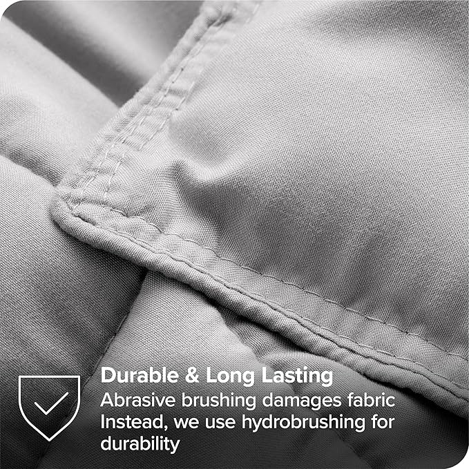Bare Home Bed-in-A-Bag 8 Piece Comforter & Sheet Set - Split California King - Goose Down Alternative - Ultra-Soft 1800 Premium Bedding Set (Split Cal King, Light Grey/Grey)