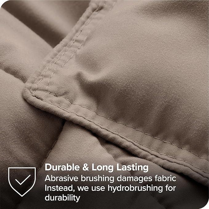 Bare Home Bed-in-A-Bag 7 Piece Comforter & Sheet Set - Queen - Goose Down Alternative - Ultra-Soft 1800 Premium - Bedding Set (Queen, Taupe/Taupe)