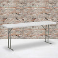 EMMA + OLIVER 6' Rectangular Plastic Folding Table, Long Plastic Foldable Table for Residential Indoor/Outdoor Events, White | Folding, Training and Event