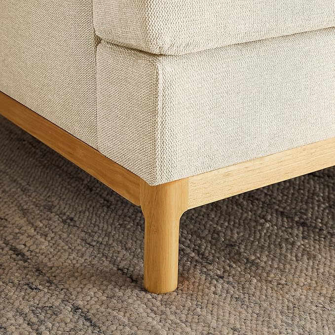 VANOMi Oversized Accent Chair for Living Room, Modern Upholstered Reading Armchair for Bedroom, Comfy Chair for Apartment, Single Sofa for Small Space with Rubberwood Base