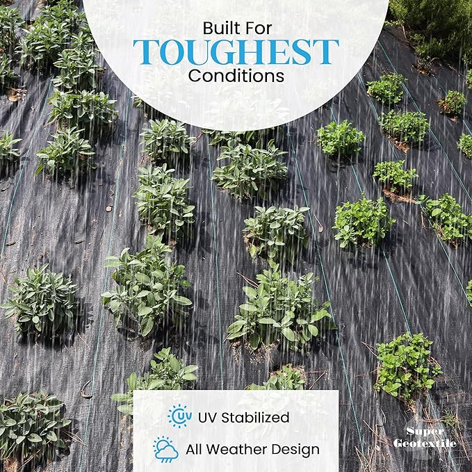 Super Geotextile 4, 6, 8 oz Non Woven Fabric for Landscaping, French Drains, Underlayment, Erosion Control, Construction Projects - 4 oz (3X250)