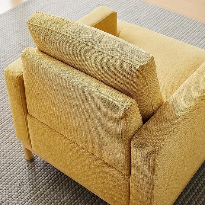 VANOMi Oversized Accent Chair, Mid Century Modern Upholstered Armchair for Living Room, Comfy Chair for Bedroom Reading Chair, Single Sofa for Small Space with Rubberwood Base