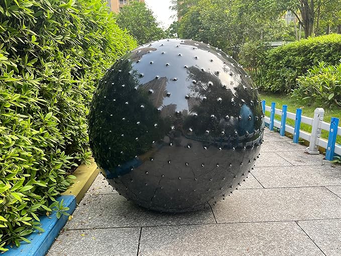 penepico Large Sensory Massage Ball for Kids, 33.5" 85CM Bouncy Exercise Ball, Big Inflatable Toys with Tactile Spikes, Outdoor Giant Yoga Balls, Large Beach Ball (1 Black)