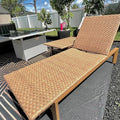 PURPLE LEAF Oversize Patio Wicker Chaise Lounge 2 Piece, Aluminum Outdoor Pool Lounge Chair with Adjustment Backrest, Breathable Lounger Sunbath Tanning Recliner for Poolside, Garden, Light Brown
